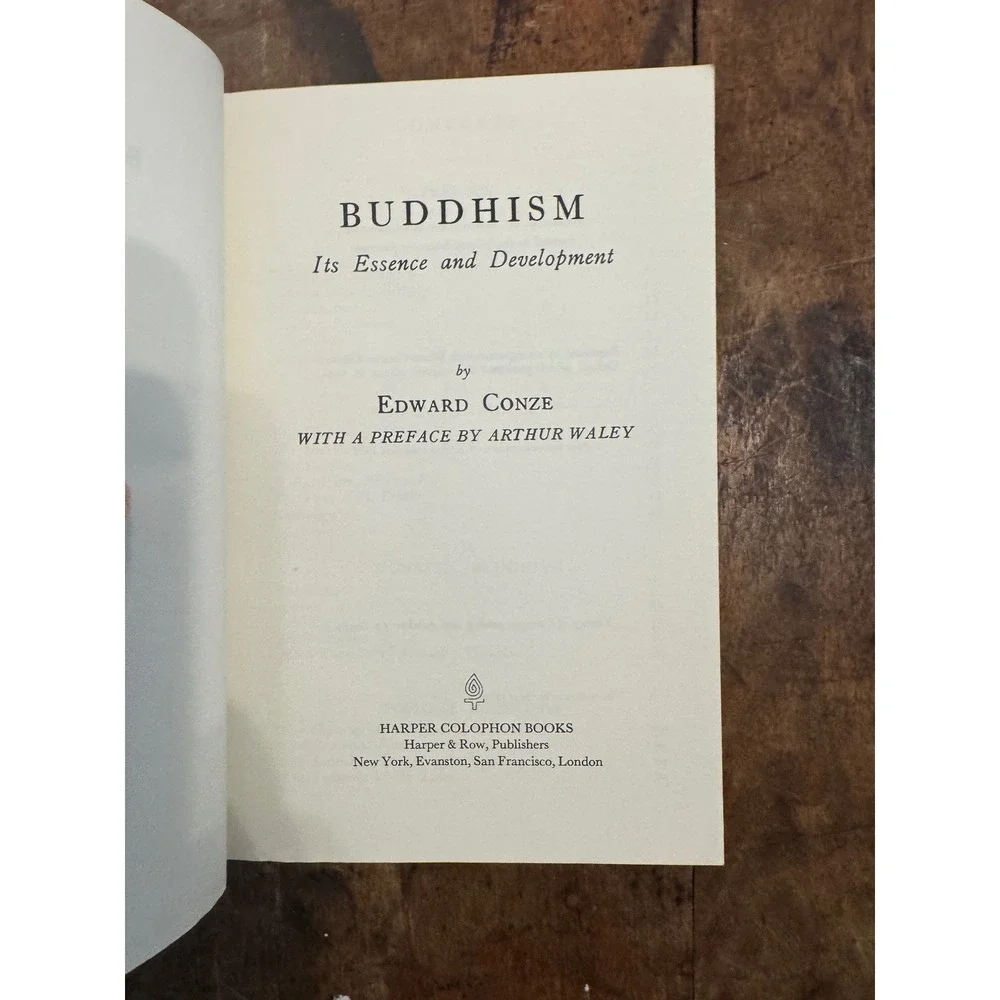 Buddhism Its Essence and Development Edward Conze 1975 Harper Colophon Paperback